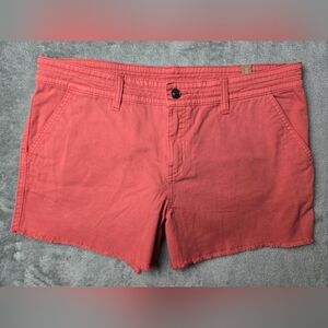 Prana Womens Shorts Size 12 Coral Flat Front Stretch Midrise Sancho Chino NWT